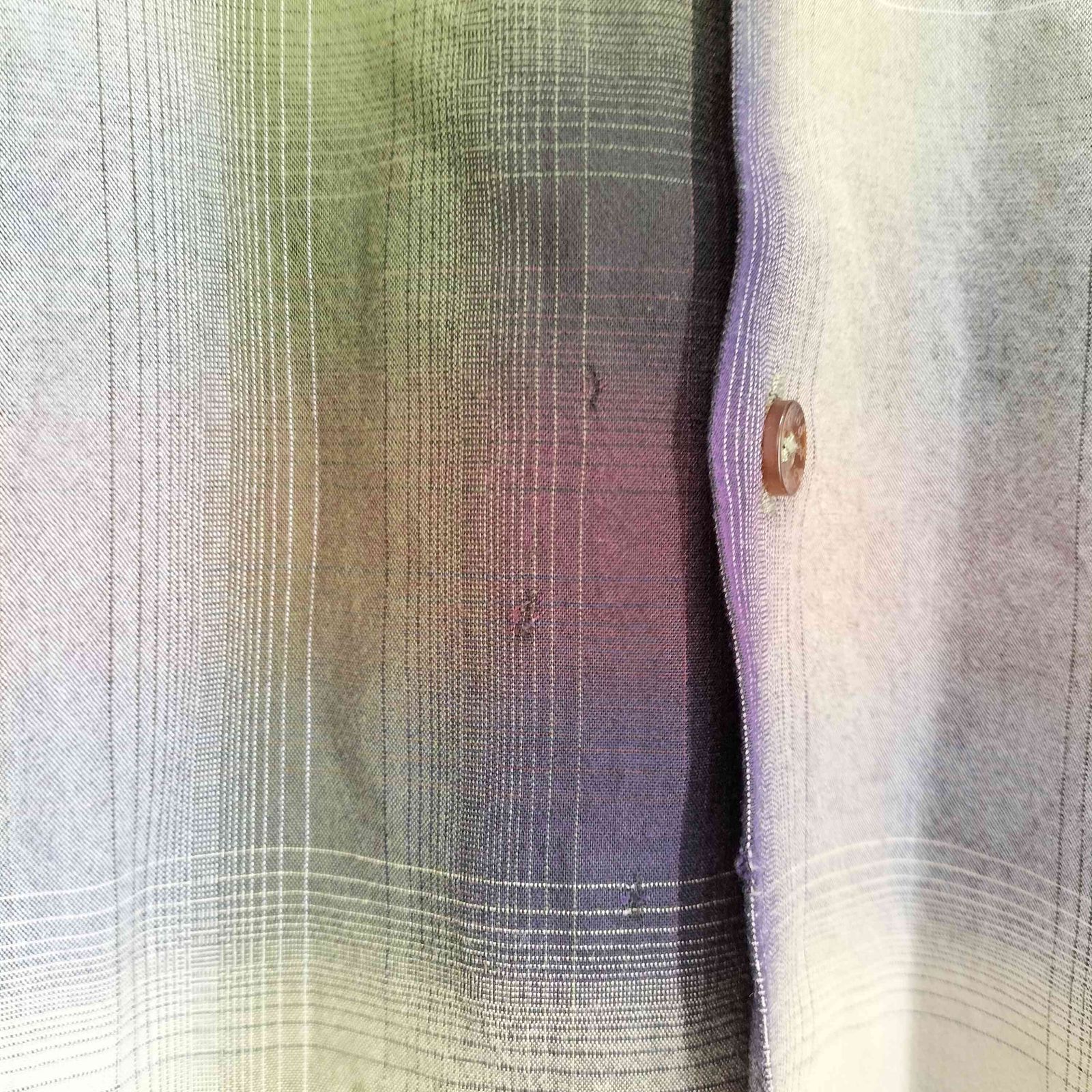 ゲス GUESS 90～00S オンブレチェックレーヨン開襟シャツ メンズ XL