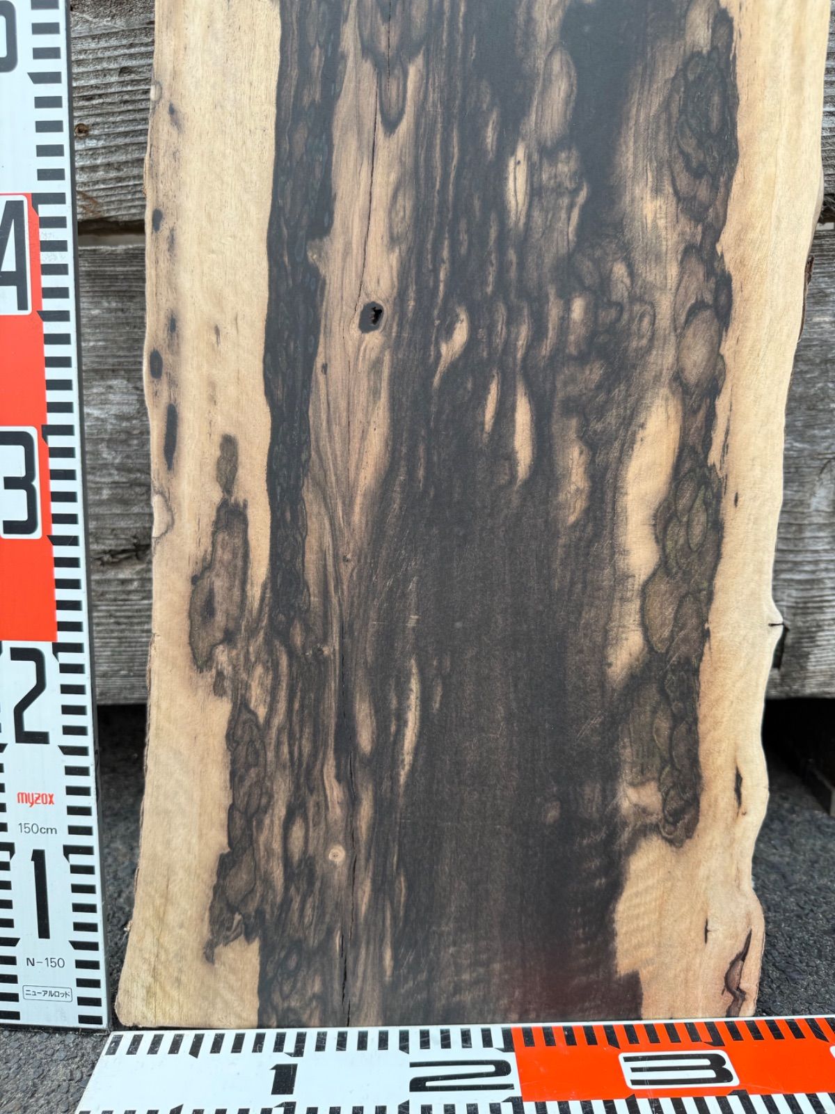 黒柿 銘木 孔雀杢 一枚板 無垢材 DIY 希少品 乾燥材 - メルカリ