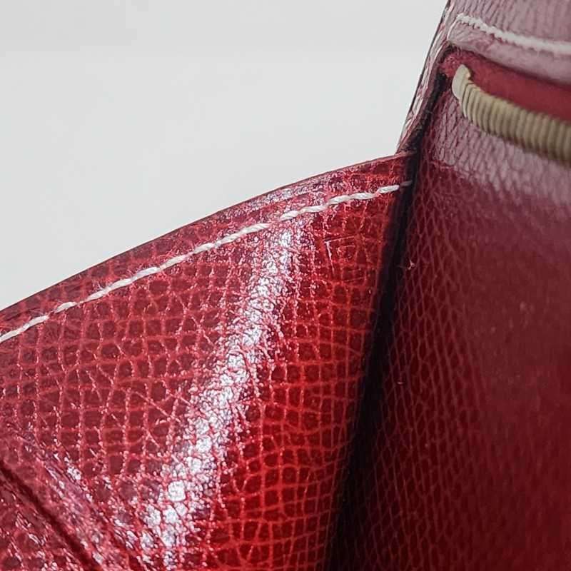 HERMES エルメス ベアン クラシック レッド ゴールド金具 本革 レザー  