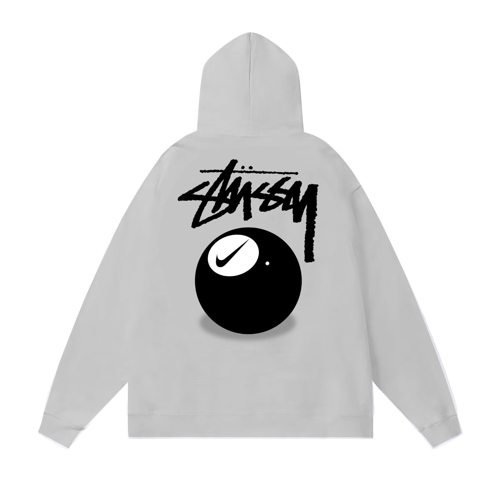 STUSSY ロゴブラックビリヤードプリントフーディ 男女兼用 ホワイト　グレー　ベージュ　3色