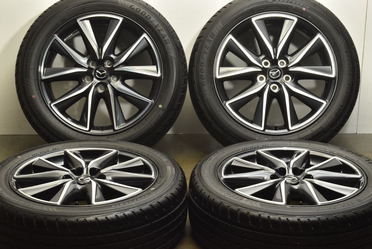 バリ溝品 マツダ CX-５ 純正 19in 7J 45 PCD114.3 グッドイヤー エフィシェントグリップ SUV 225 55R19 ノーマル戻し CX-8 流用