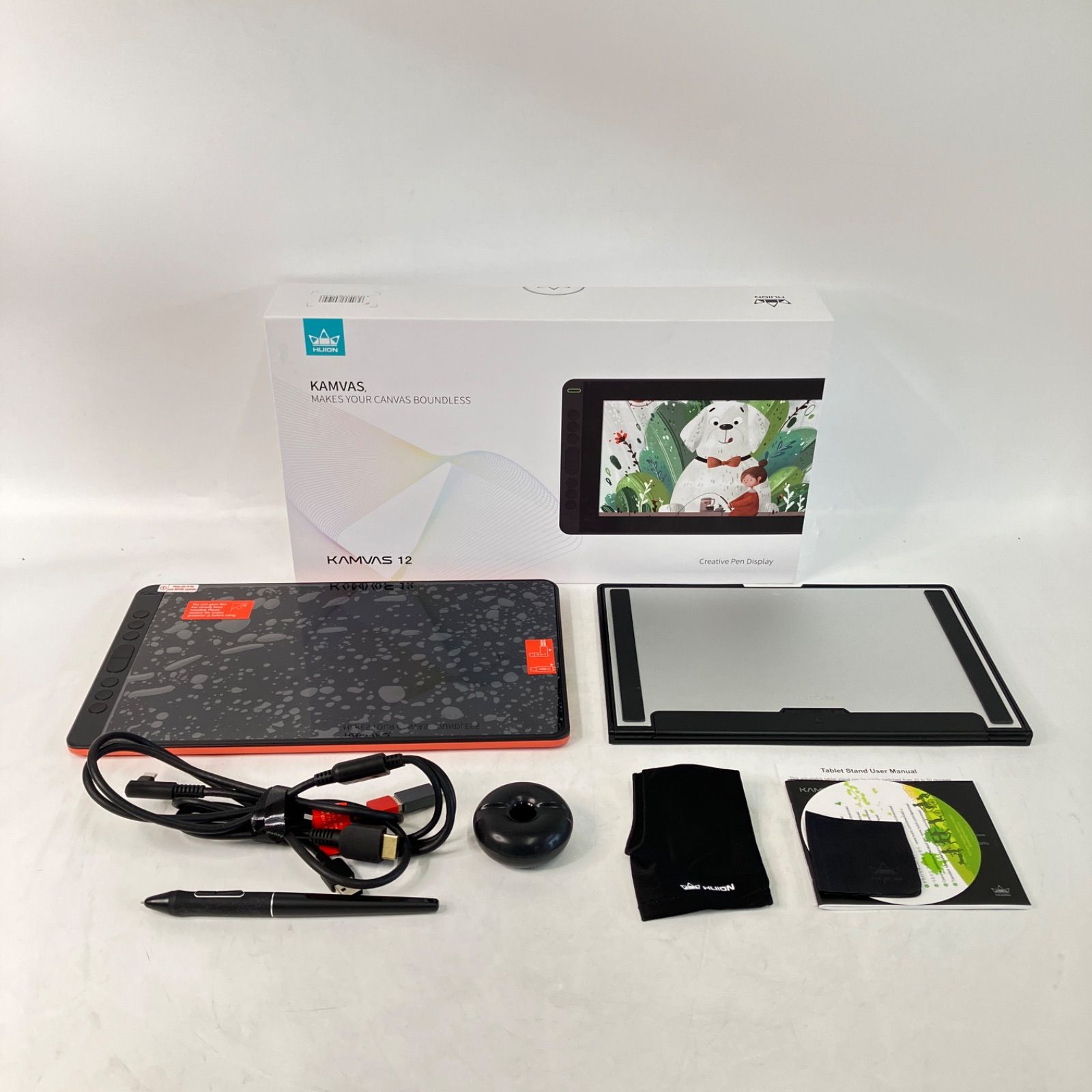 日本 HUION 液タブ 液晶ペンタブレット Kamvas 12 豪華版 11.6インチ 充電不要ペンPW517 絵描き 写真加工 在宅ワーク ネット授業 スタンド付き