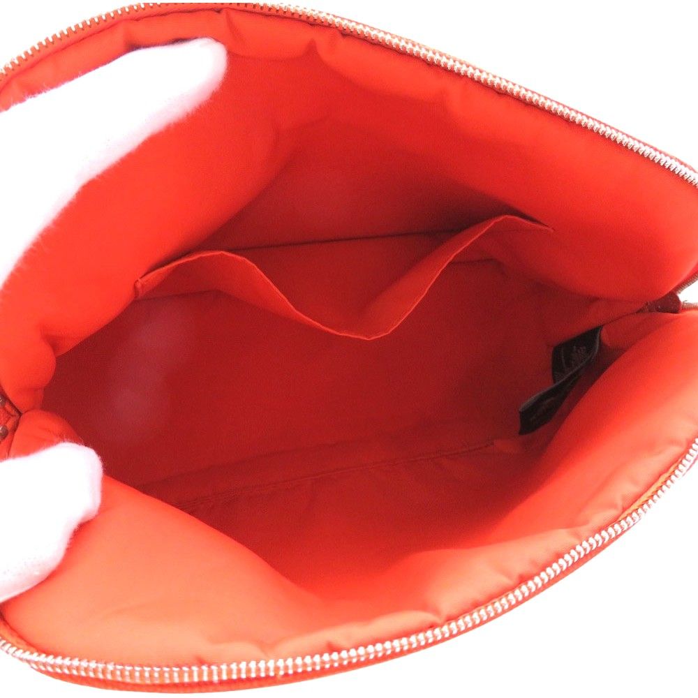 美品 エルメス ボリード ポーチ MM オレンジ キャンバス ポーチ