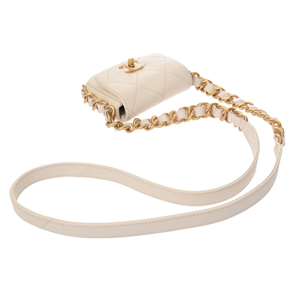 シャネル マトラッセ ミニ チェーンショルダー ホワイト AS2833