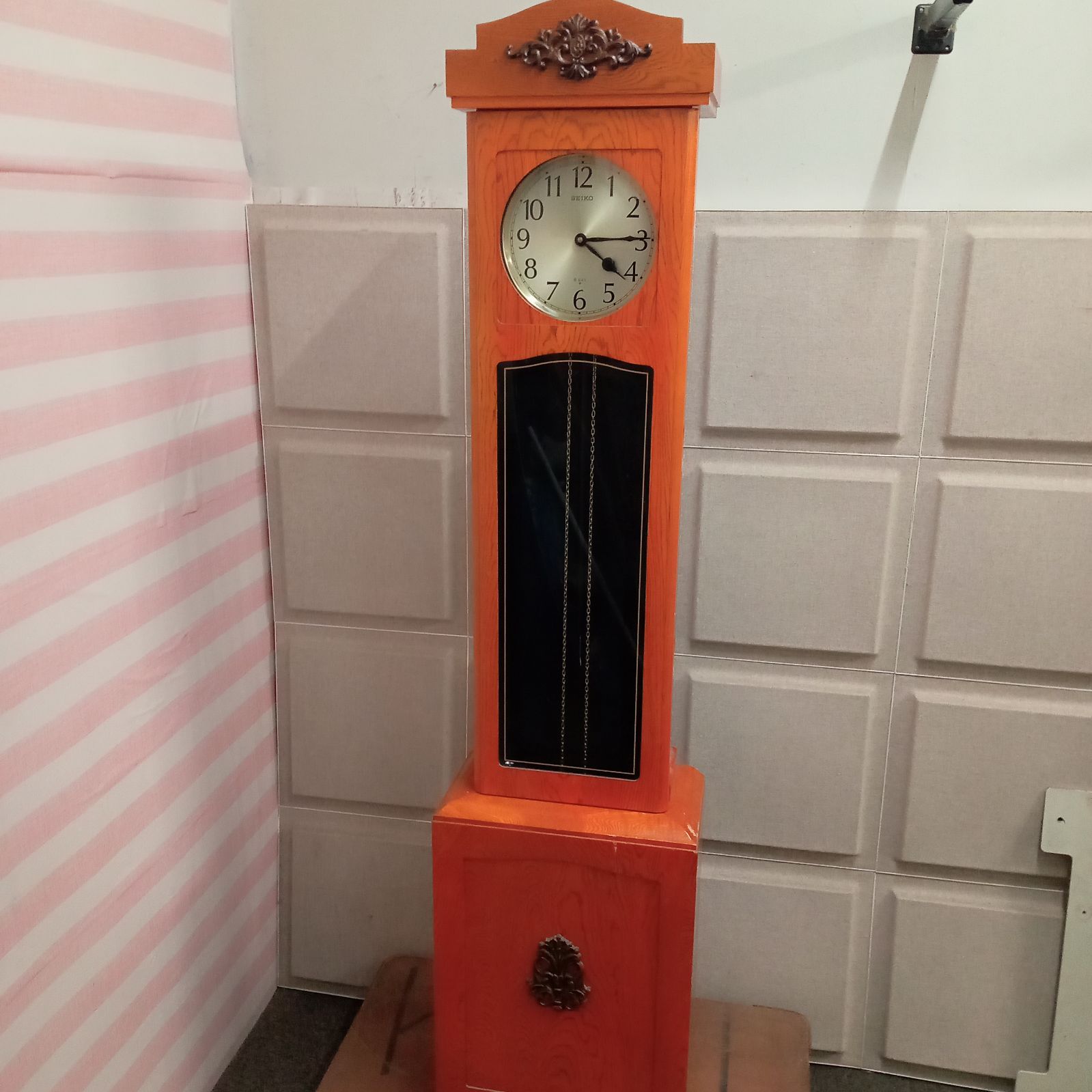 時計振り子、機械式時計振り子、振り子、分銅式振り子、重錘式時計振り子、宝石振り子 ◯ SEIKO 大型振り子時計 分銅式 特大 レトロ アンティーク 置時計 柱