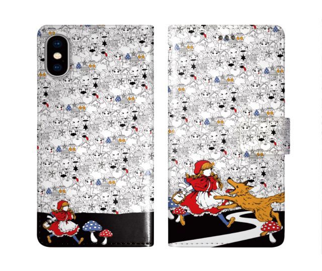 [iPhone11 Pro] iPhone16 ケース スカラー スマホケース 手帳型 iPhone16 Pro ケース アイフォン16 15 14 13 12 11 スマホカバー 全機種対応 手帳 ScoLar 赤ずきん オオカミ りんご キノコ ダイアリー