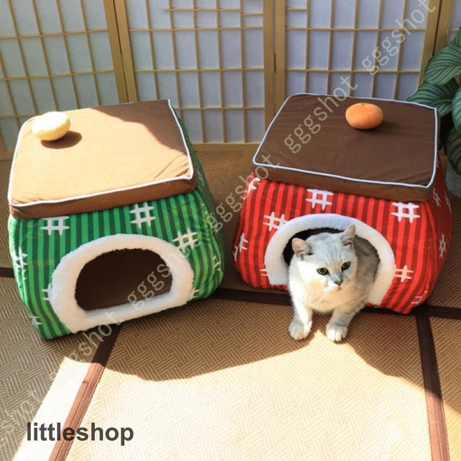 猫ハウス 冬 ペットベッド 柔らかい 猫 犬 ベッド 小型犬 小動物 ウサギ キャットハウス 犬小屋 クッション 暖房 ペットハウス 冬寒さ対策 ソフトケージ 冬用