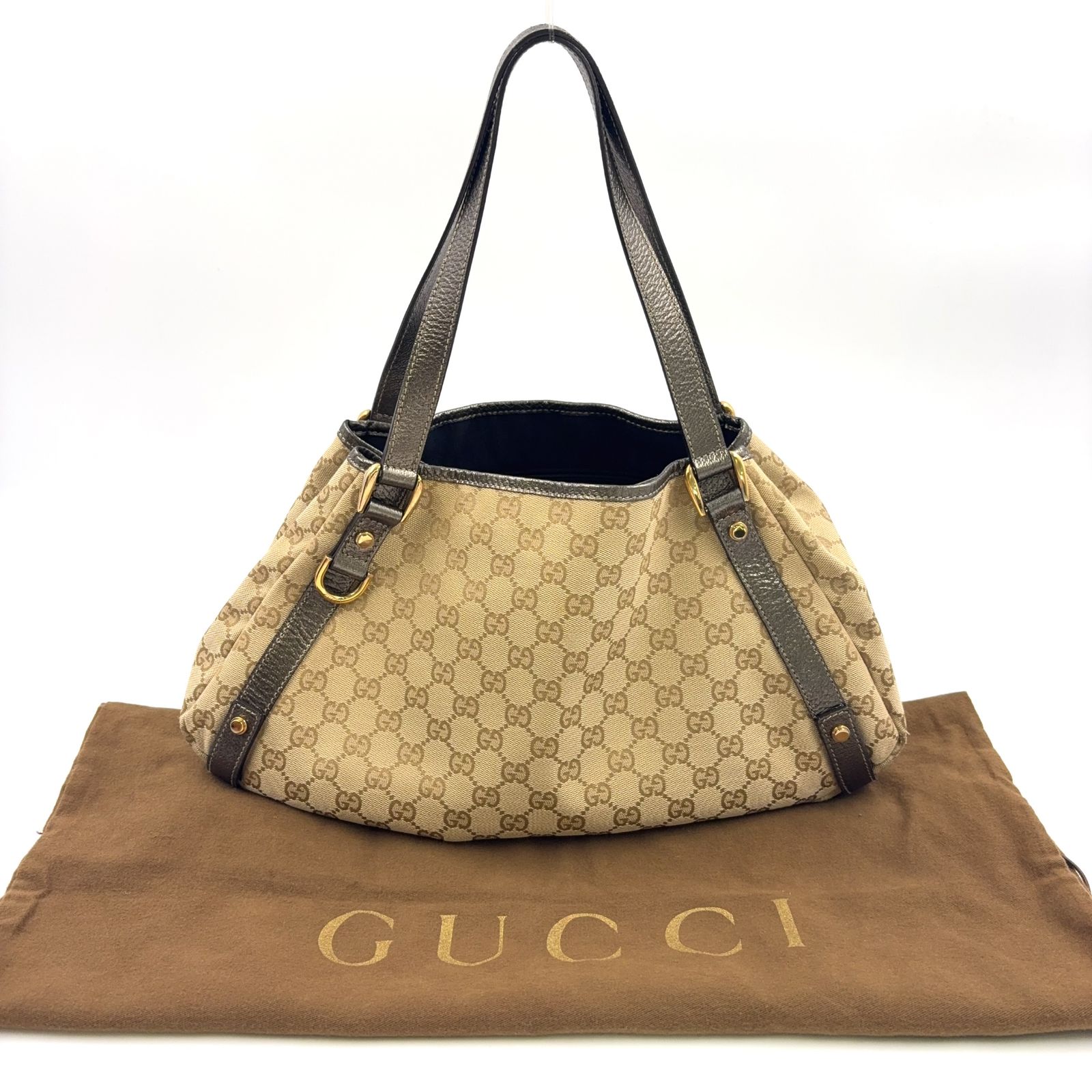 GUCCI アビー GGキャンバス トートバッグ レザー×キャンバス