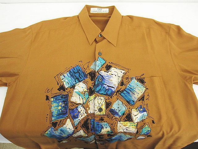 BALENCIAGA ブラウン 長袖シャツ BALENCIAGA◇長袖Tシャツ/L/コットン/BRW/プリント/698089 TMVL2