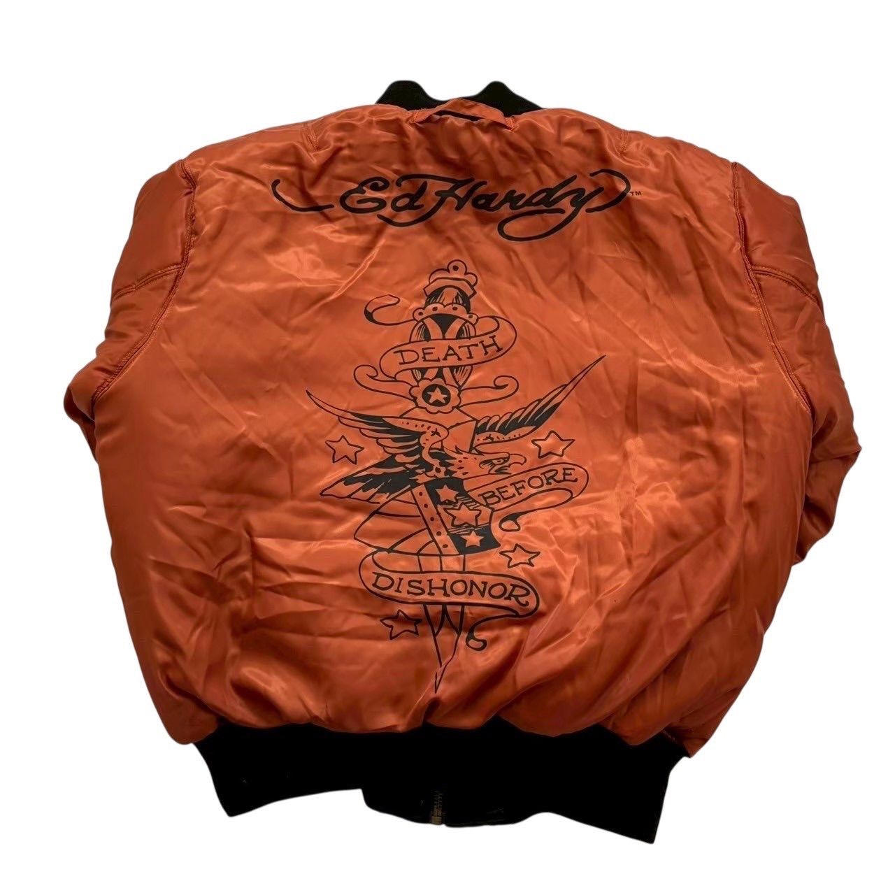 Ed hardy エドハーディー MA-1 黒 オレンジ リバーシブル y2k