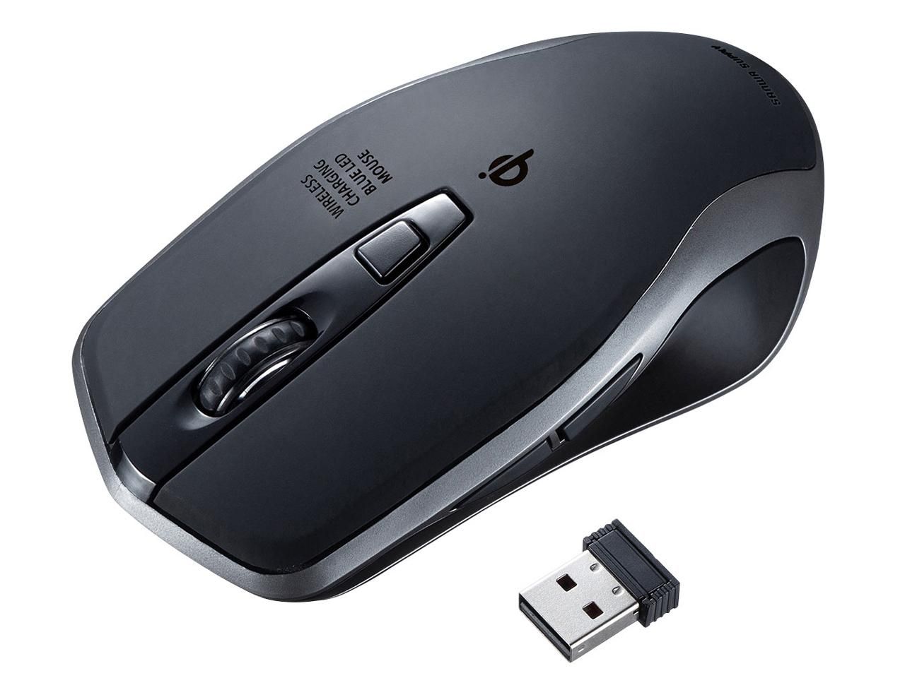 【新品・5営業日で発送】SANWASUPPLY サンワサプライ ワイヤレス充電マウス（Qi・有線充電両対応）　MA-WBL157BK