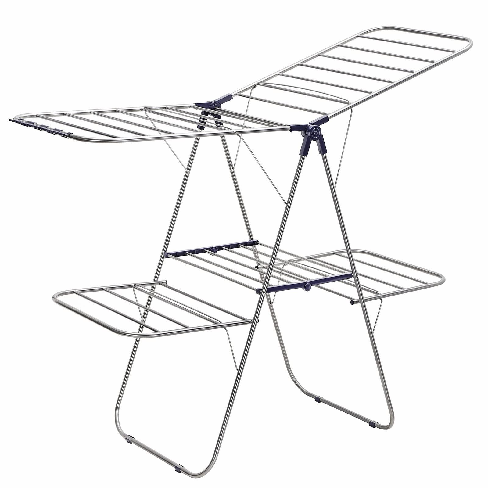 約5人用の洗濯物干しスタンド、ステンレス製で耐荷重60KGの防錆仕様 約