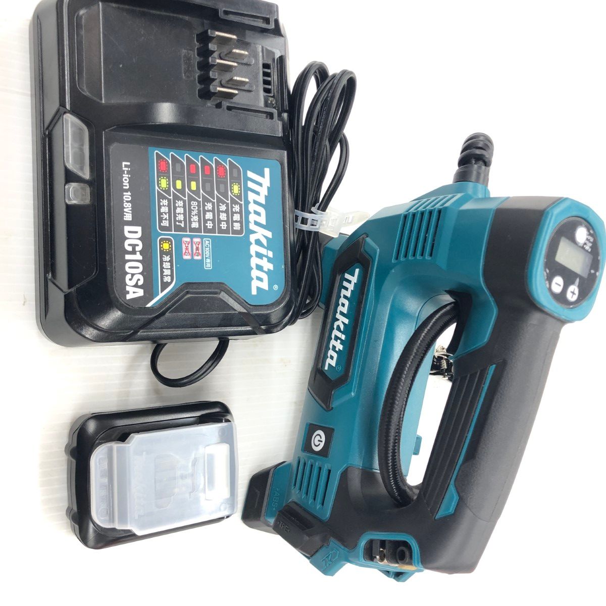 ДД MAKITA マキタ 空気入れ 程度A 充電器 充電池1個付 コードレス式 10.8v 1.5Ah MP100DZ ブルー 目立った傷や汚れなし