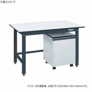 サカエ 軽量作業台KKタイプ 抗菌加工 キャビネットワゴン付 1800×750×740mm KKD-187LC