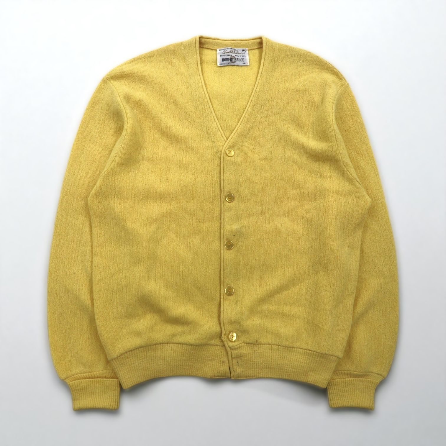 Arn Palmer ニット カーディガン M マスタード イエロー アルパカ ROBERT BRUCE