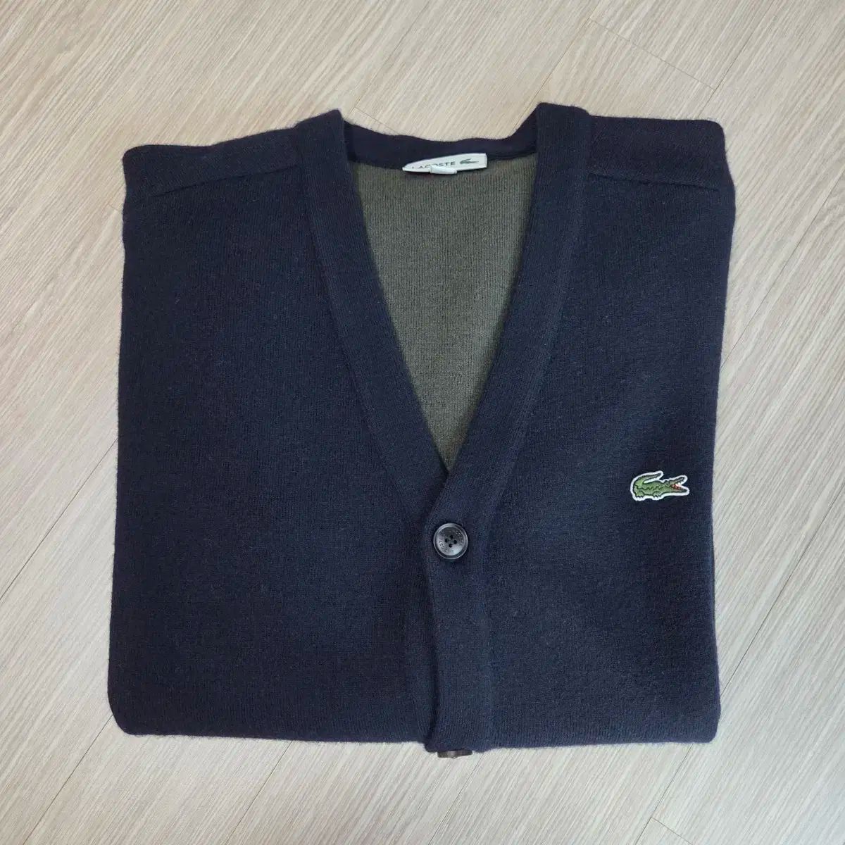 ラコステ ウール混紡 カーディガン ネイビー 5 ah460e-53n