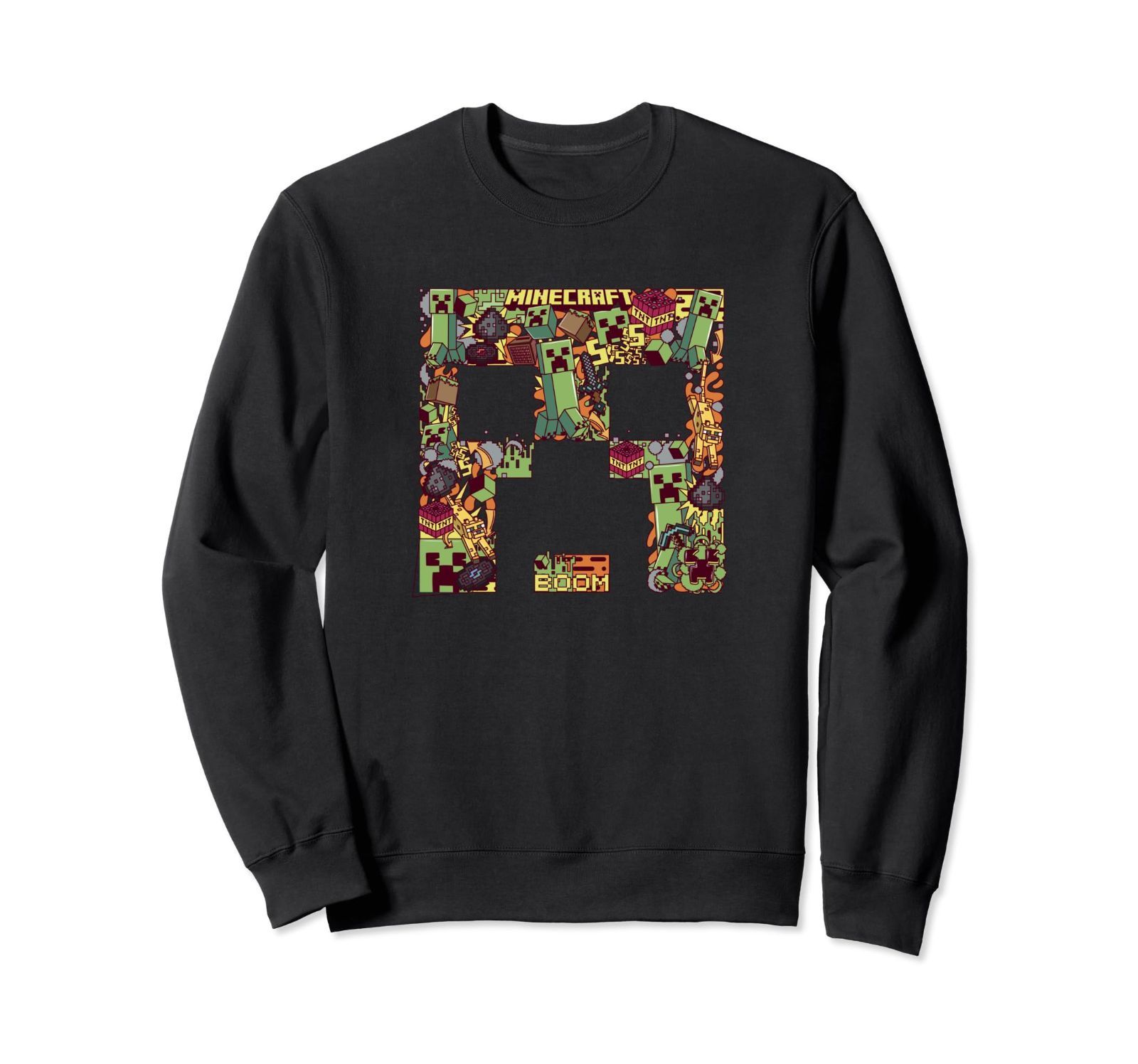 Minecraft Creeper Big Face Collage トレーナー