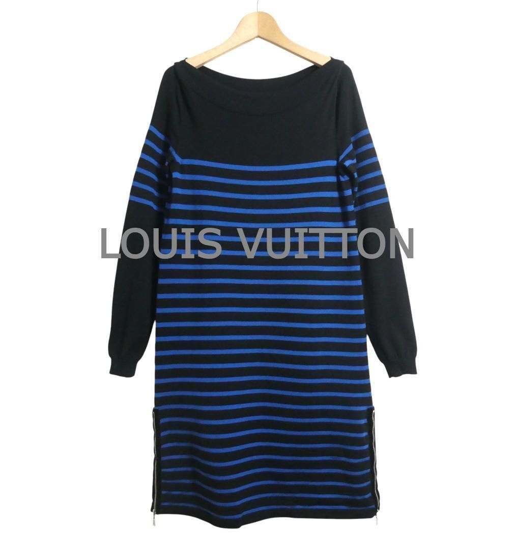 美品 LOUIS VUITTON ルイヴィトン サイズS ウール ボーダー柄 裾ジップ