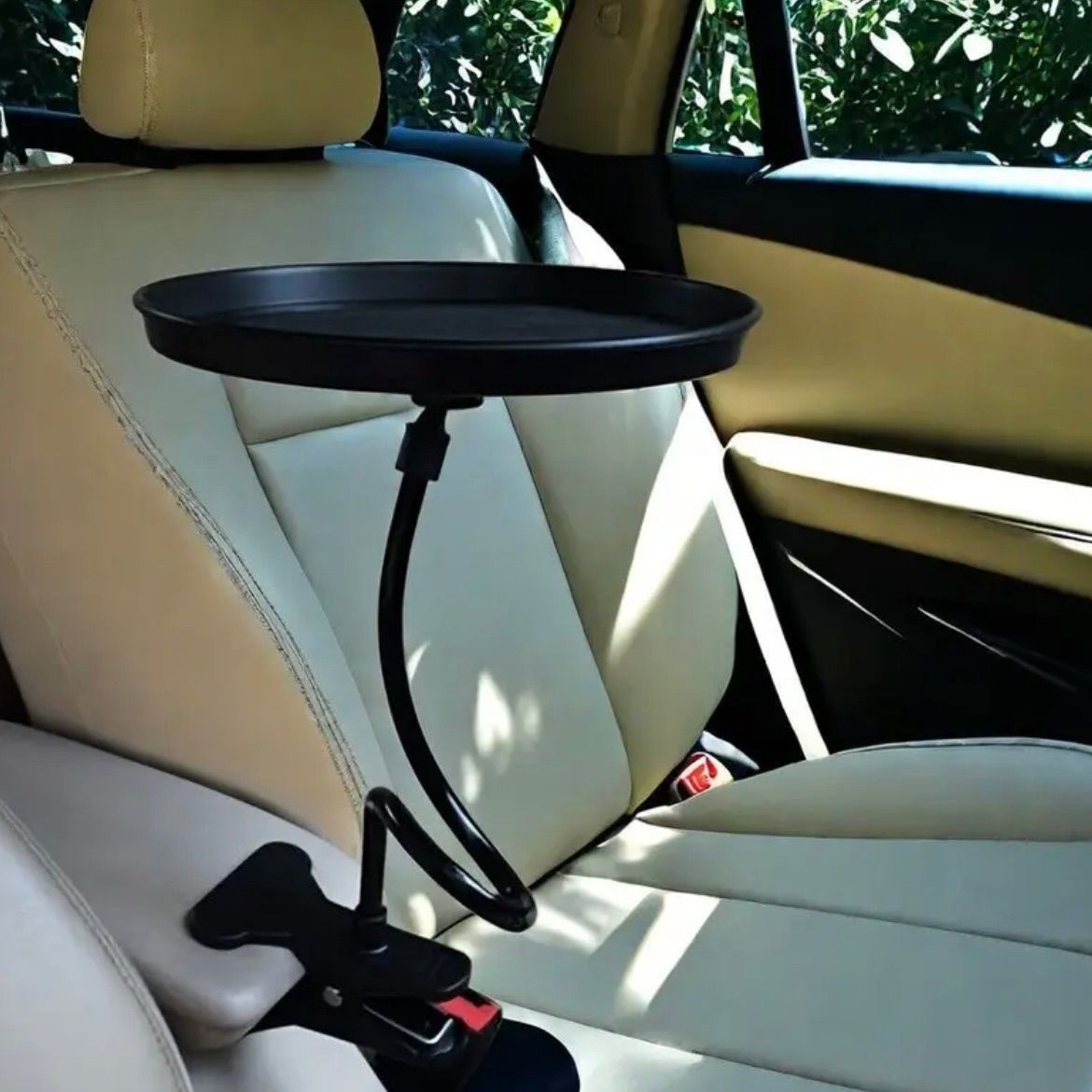 車用テーブル 助手席 オートテーブル クランプ付き カーフード トレイマウント 調節可能 車載トレイテーブル 食事 仕事 飲み物 多目的 ポータブル 車両デスク ユニバーサル カップホルダー 