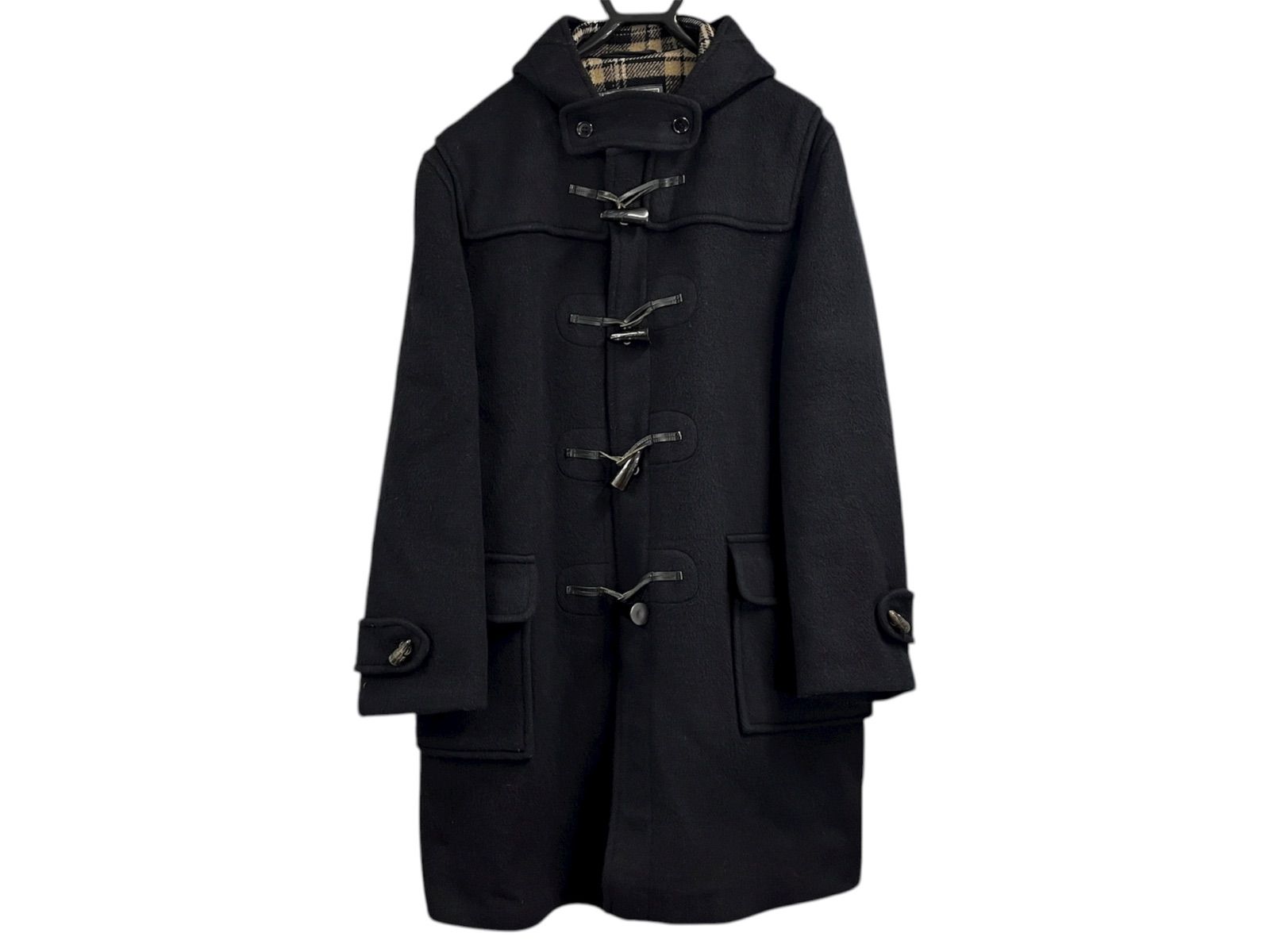 英国製グローバーオール ウール ダッフルコート38黒ショート丈