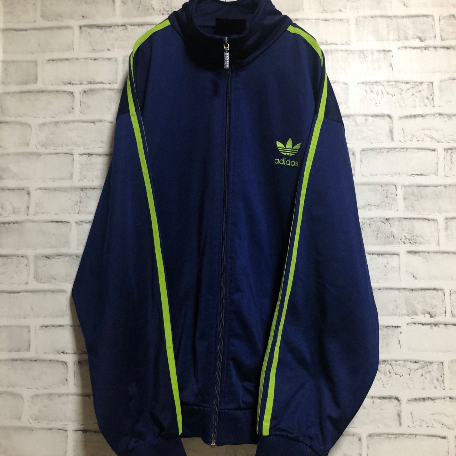 上品】 希少XXL⭐️80s 刺繍vintageブルー紺 adidasトラックジャケット