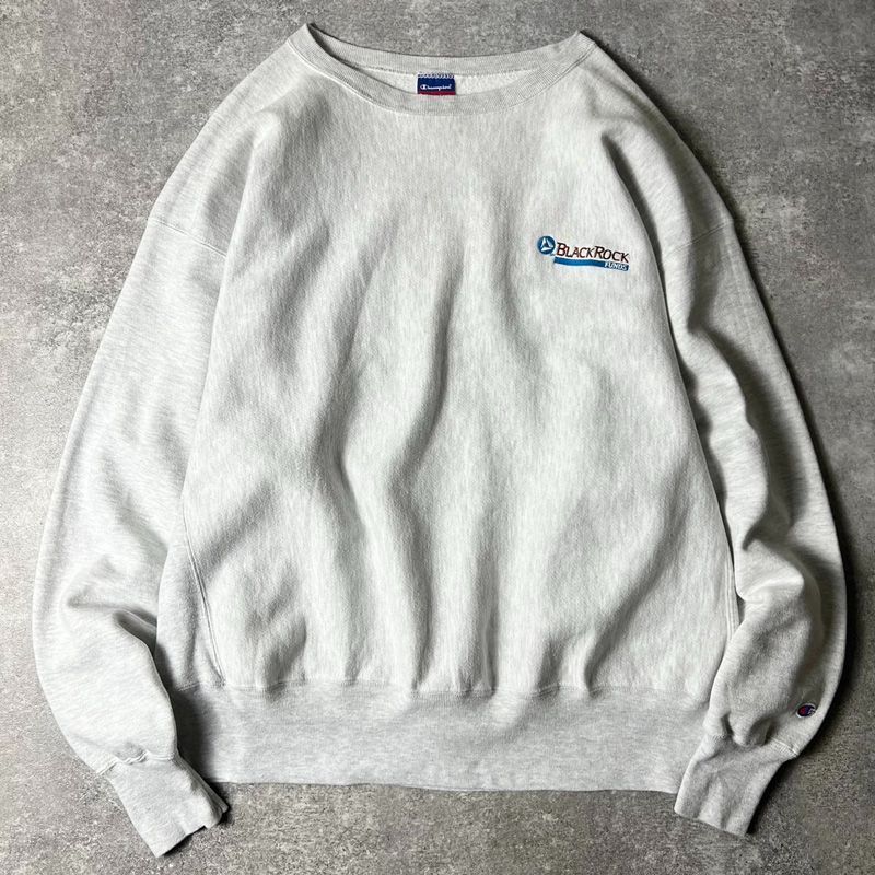 00s Champion 企業 ロゴ 刺繍 リバースウィーブ スウェット トレーナー