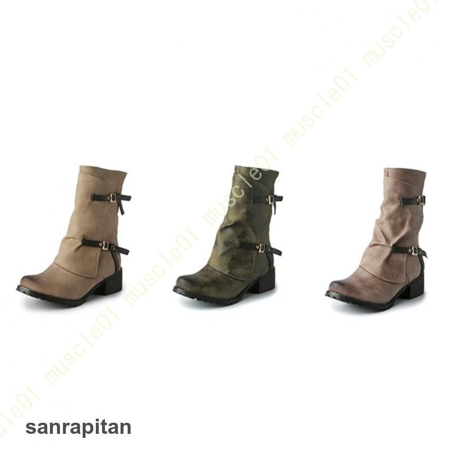 ベルト ローヒール エンジニアブーツ レディース サイドジッパー ショート くしゅくしゅブーツ 大きいサイズ ブーツ レディース 厚底 ショ KIN-KAAI_COM