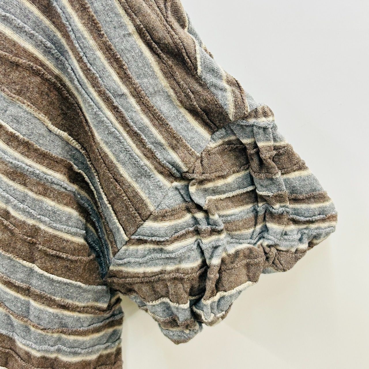 慈雨【40】グレー カーディガン トップス 日本製 半袖 センソユニコ