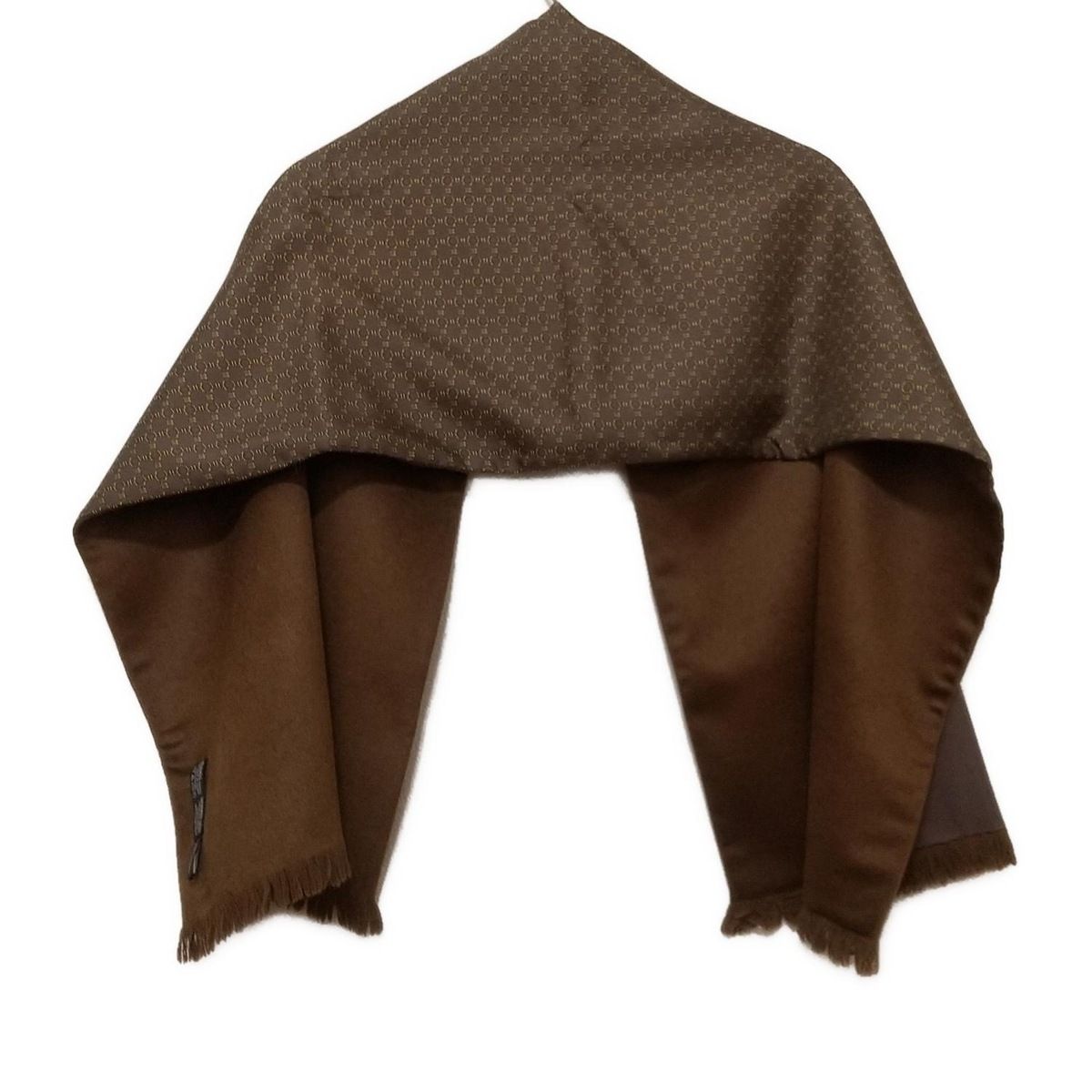 HERMES(エルメス) マフラー美品 - ダークグレー×ダークブラウン