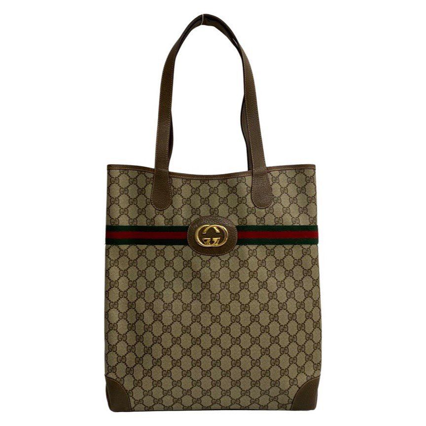 極 美品 GUCCI グッチ オールドグッチ シェリーライン レザー トート