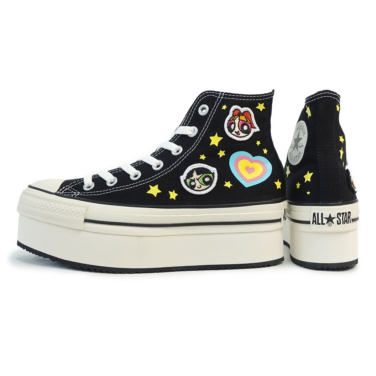 新品】コンバース CONVERSE スニーカー 厚底 ハイカット レディース オールスター チャンキーライン HI パワーパフ ガールズ ブラック  ALL STAR THE POWERPUFF GIRLS - メルカリ