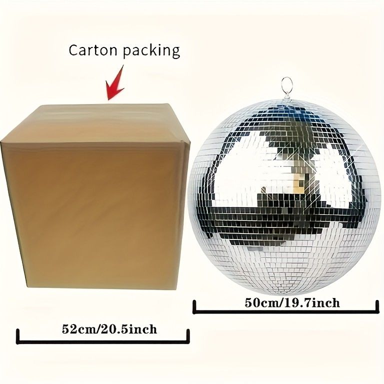 選べる2サイズ 大型グリッター ディスコボール 30cm 50cm 大型ミラーボール 天井吊り下げガラス製 オーナメント 家庭 結婚式 パーティー バー クリスマスに最適 電源不要 キラキラ輝くデコレーション 50.8cm