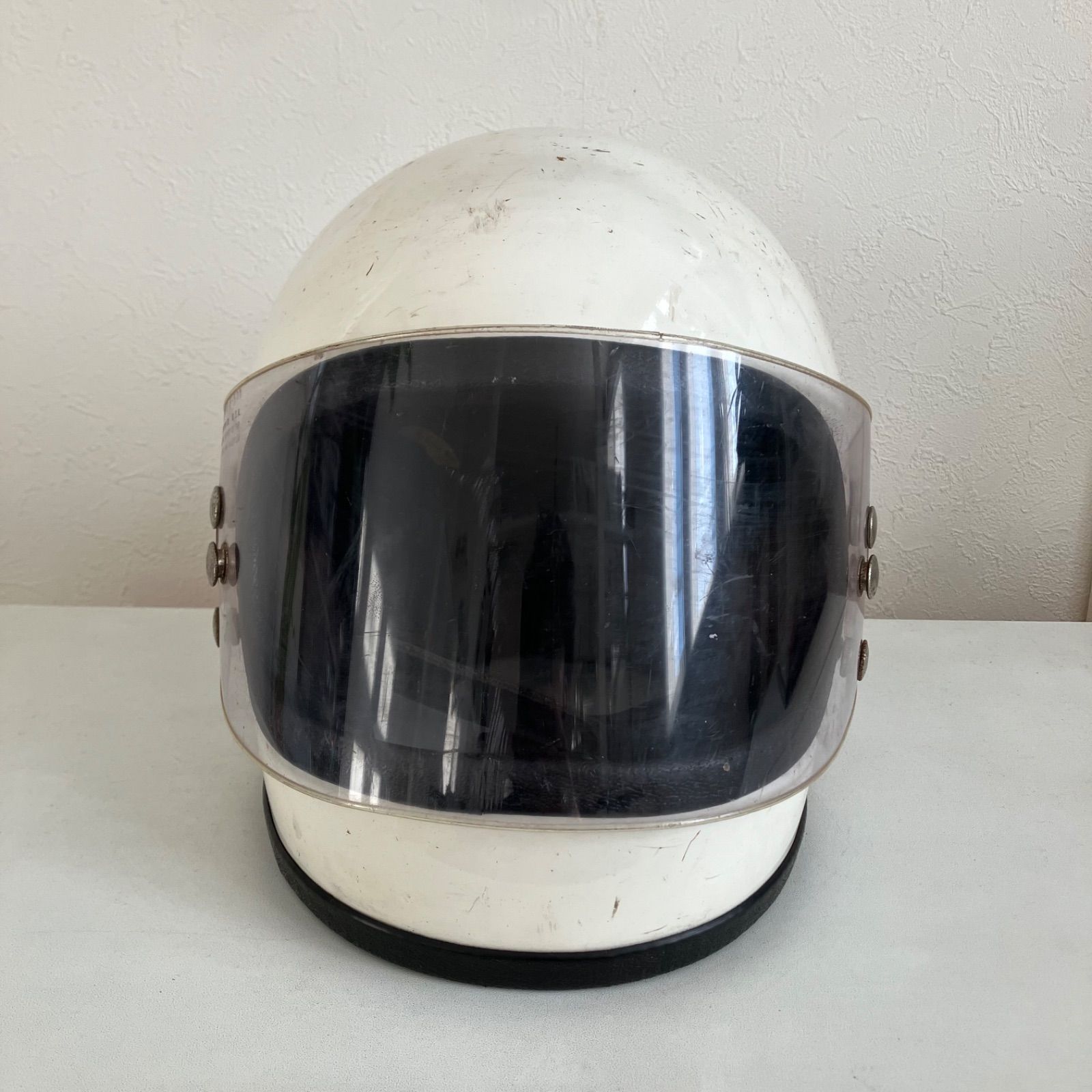 HONDA LINE☆1974年製 ビンテージ Lサイズ ヘルメット フルフェイス 美品 BELL SHOEI アライ レア 希少 白 当時物 旧車  族ヘル MOTORS INC - メルカリ