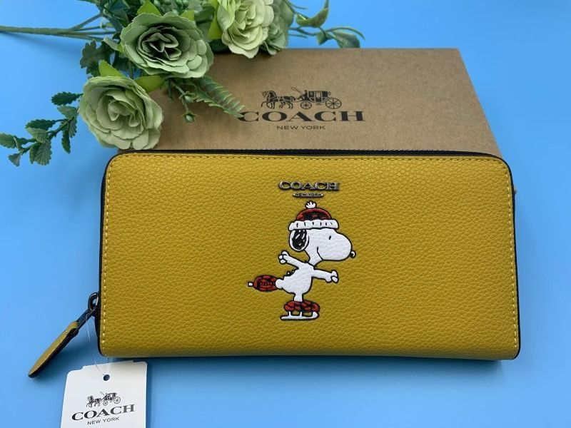 コーチ 長財布 COACH 財布 PEANUTS スヌーピー アコーディオン