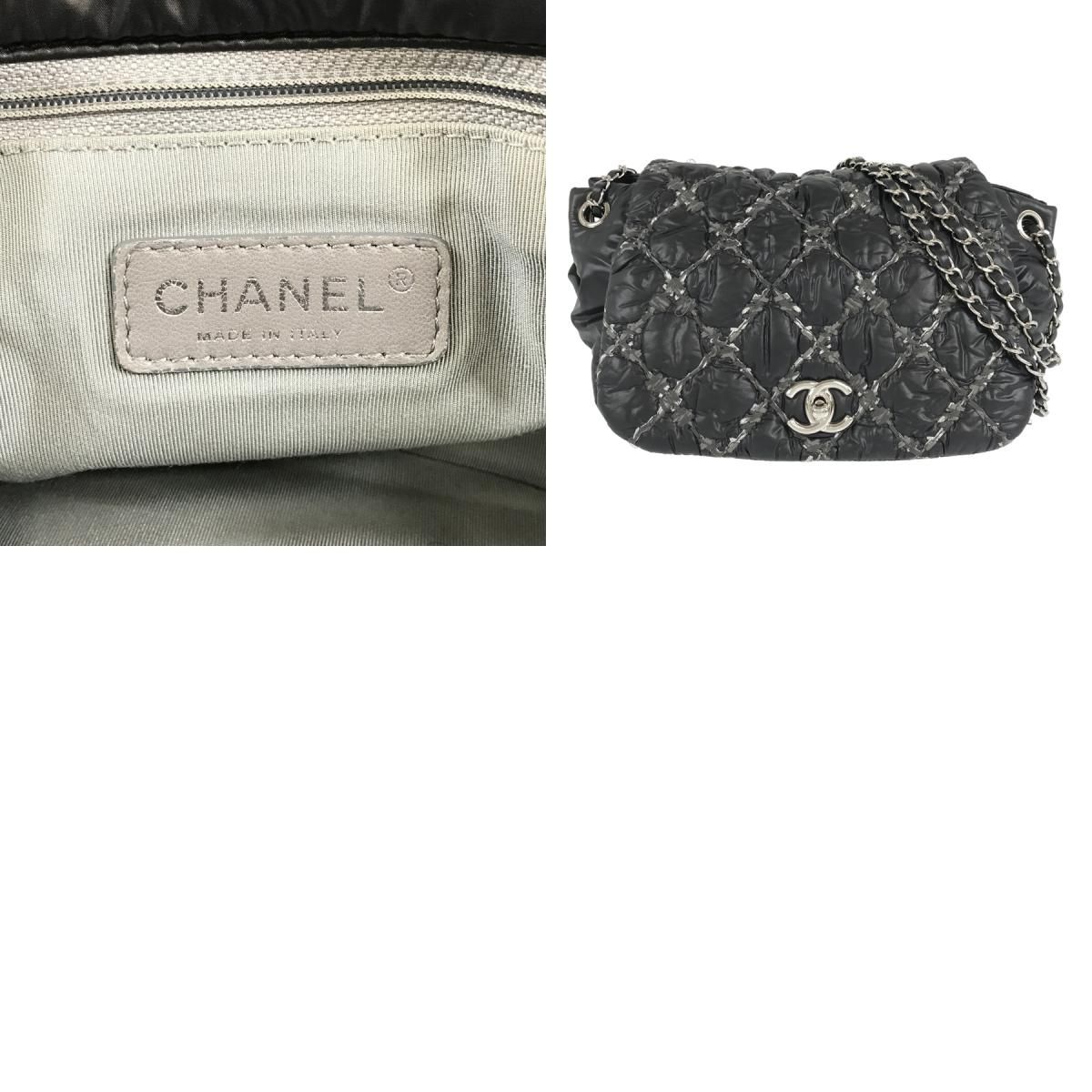 シャネル CHANEL パリビザンス チェーンバッグ ブラック ナイロン