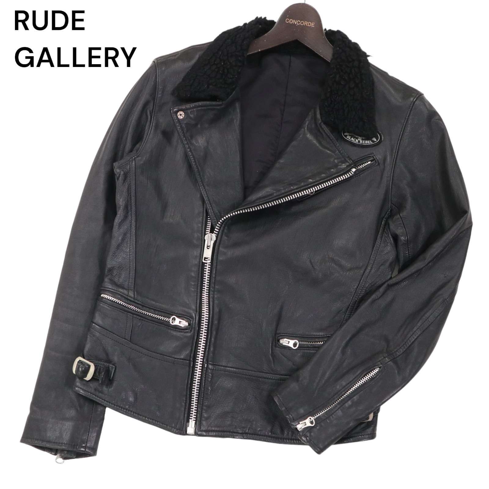 RUDE GALLERY BLACK REBEL 馬革トラッカージャケット 黒M