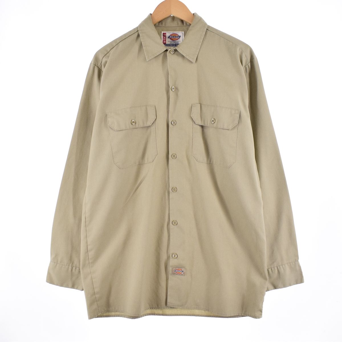 古着 ディッキーズ Dickies A LEGEND IN WORK 長袖 ワークシャツ メンズL/eaa336275