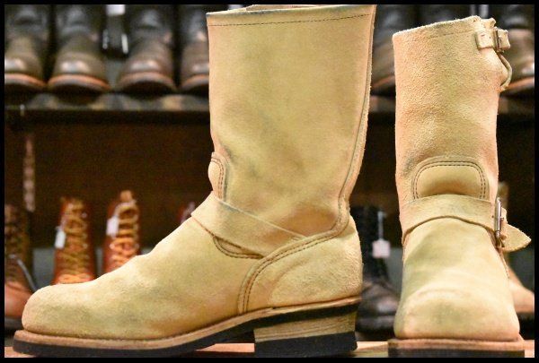 7D PT99プリント 旧シルエット 06年 レッドウィング 8268 スエードエンジニア ラフアウト ブーツ redwing HOPESMORE FJ071