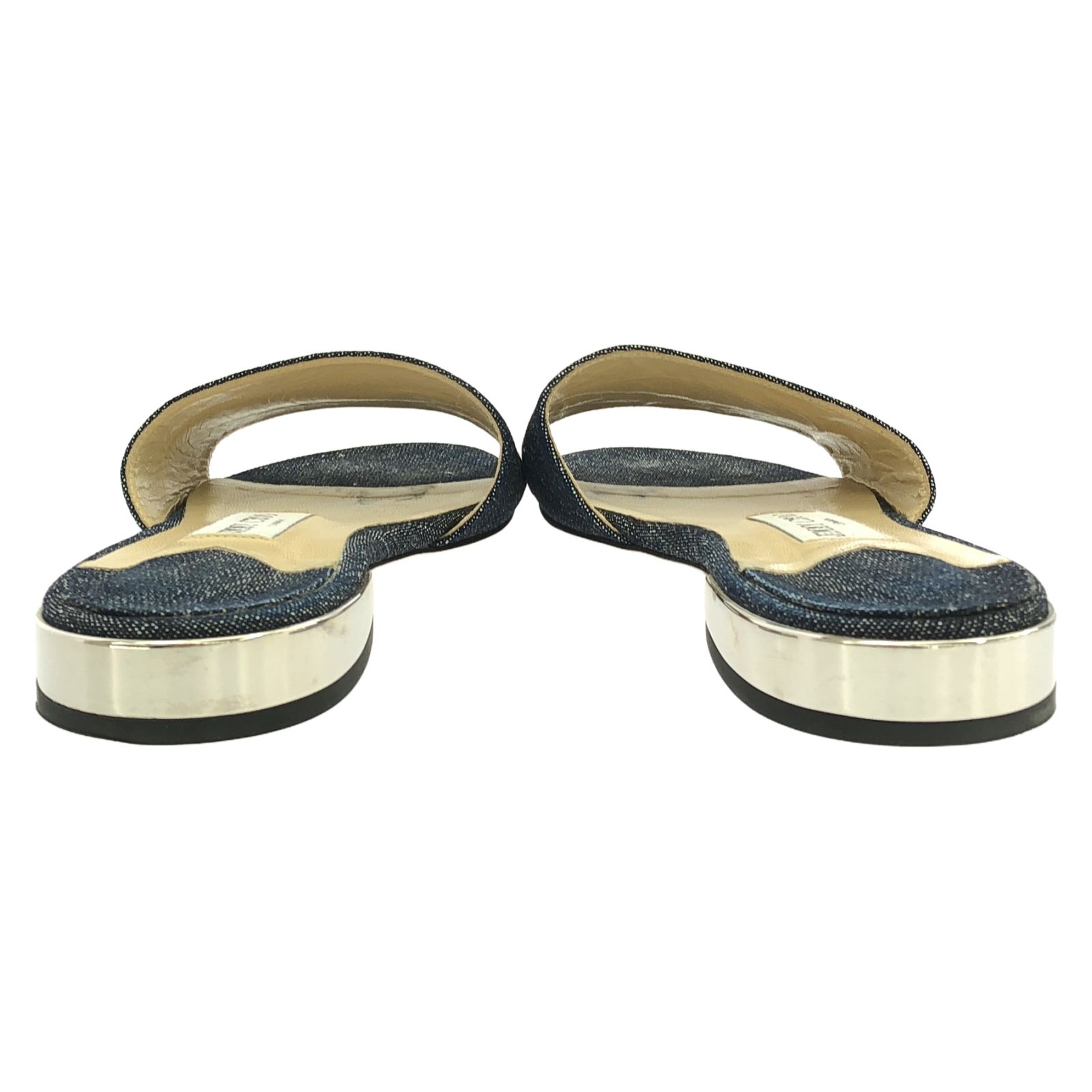 VIP SALE!【JIMMY CHOO】JONI FLAT♪デニム♪フラットサンダル♪ ジミーチュウ JIMMY CHOO サンダル JONI FLAT サンダル ネイビー