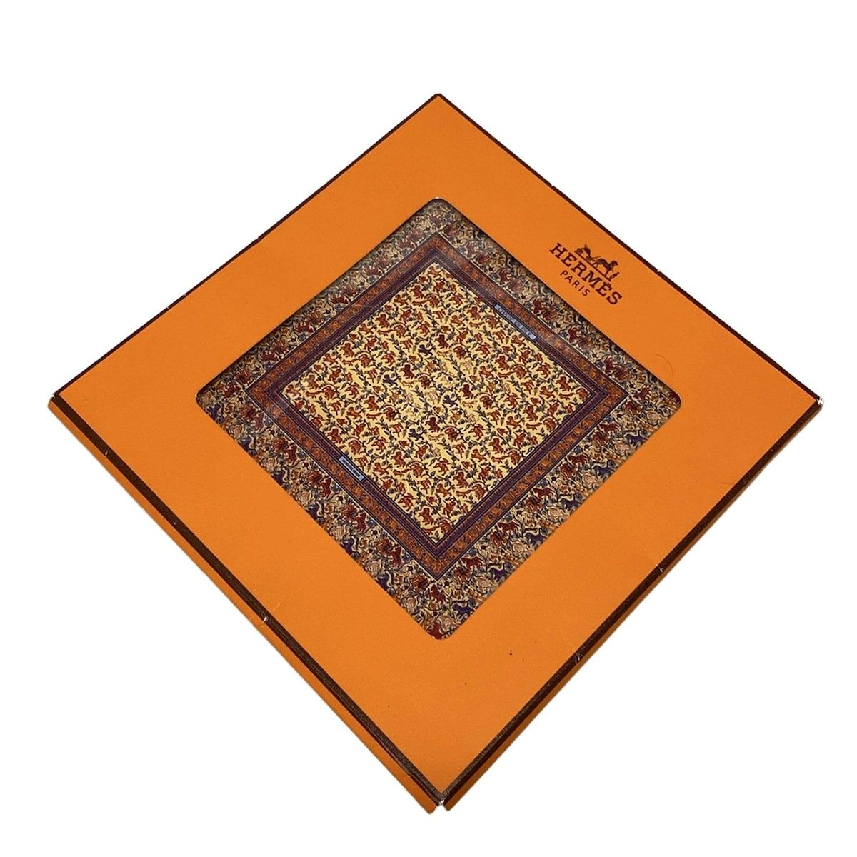 HERMES(エルメス) スカーフ美品 カレ90 ダークイエロー×アイボリー  