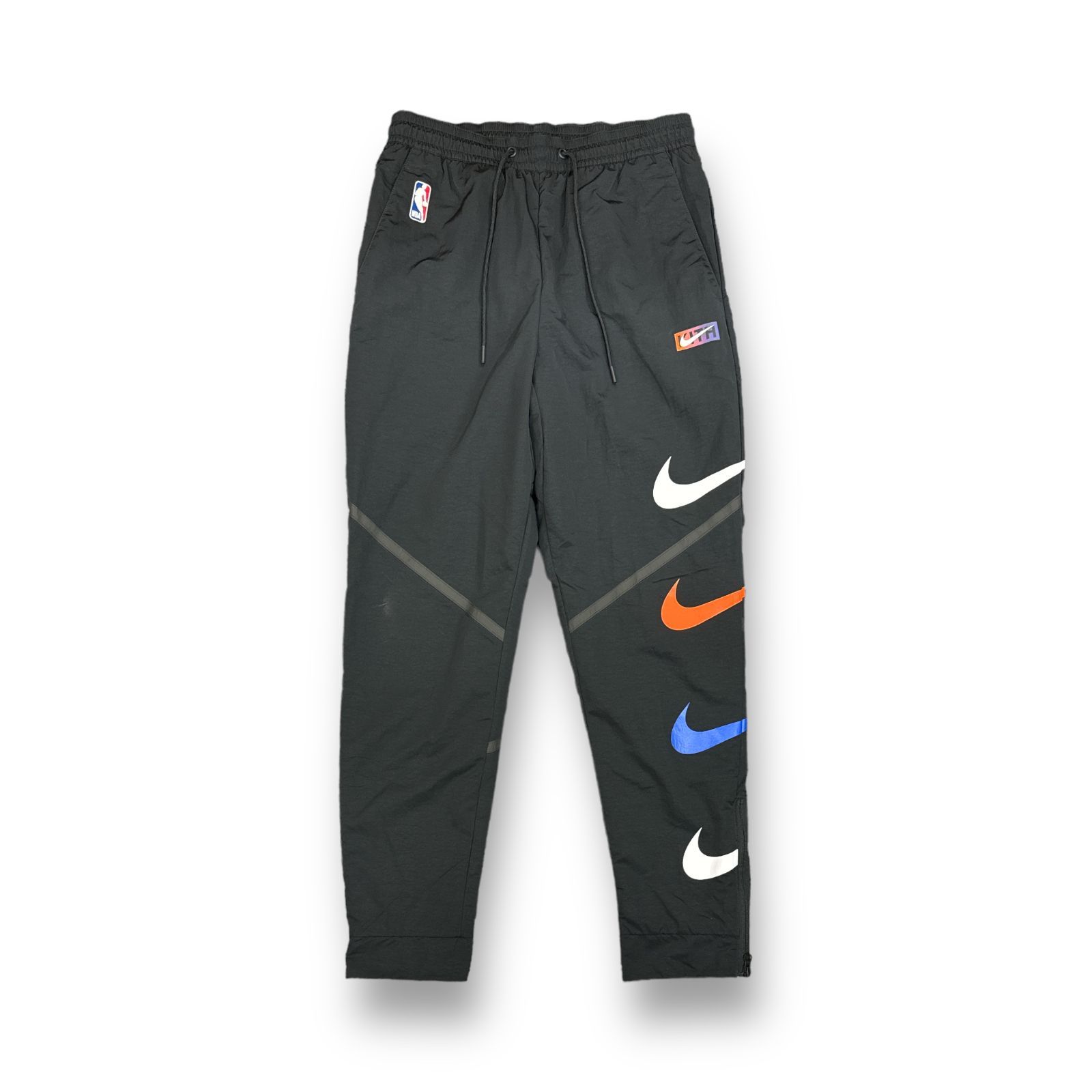 国内正規 NIKE × KITH NBA NEW YORK KNICKS PANTS 21AW コラボ ニューヨークニックス ナイロン イージーパンツ  ナイキ キス CZ1802-010 ブラック S 68789A3