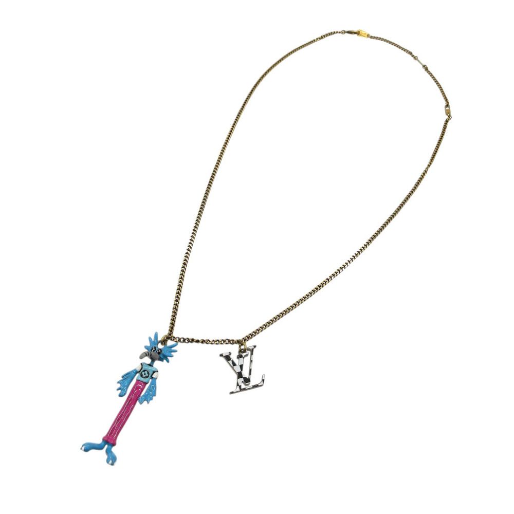 ルイ ヴィトン LVアニマルズ ズームくん MP2928 ネックレス メタル エナメル ゴールド ブルー ピンク LV 0419 LOUIS VUITTON FORTGASGNV_COM_BR