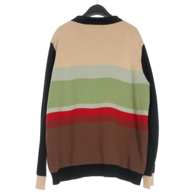 ティー TTT MSW 22AW Border Knit Cardigan 襟付き 切替 ニット