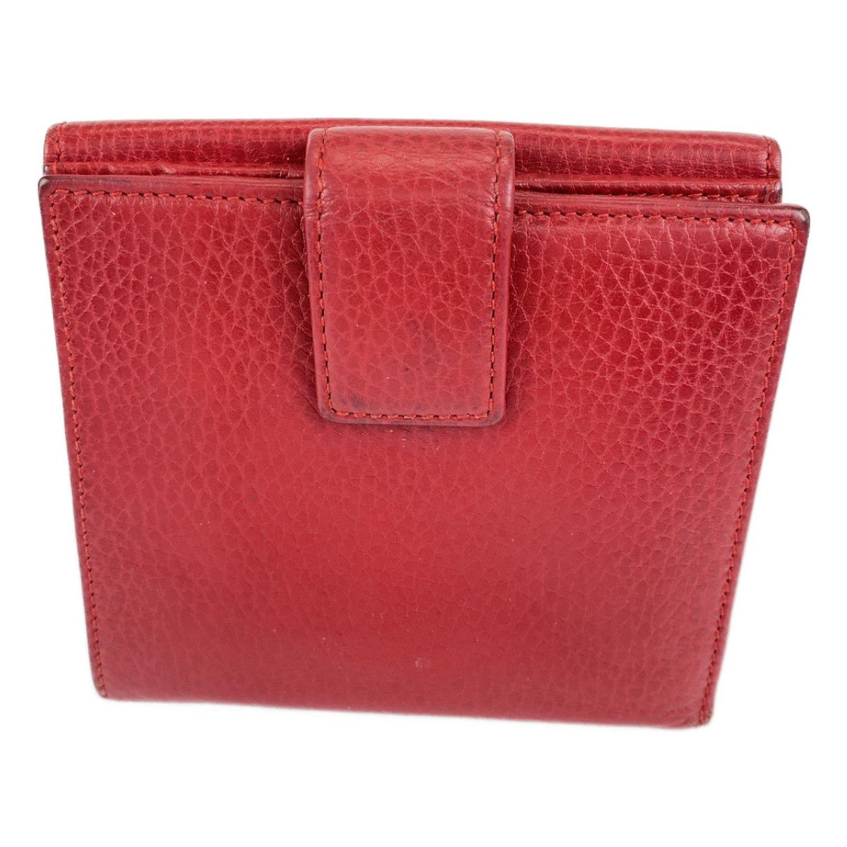 GUCCI グッチ GGマーモント ハイビスカスレッド レザー 二つ折り財布 レディース 400909 【中古】 GUCCI グッチ GGマーモント ハイビスカスレッド レザー 二つ折り財布