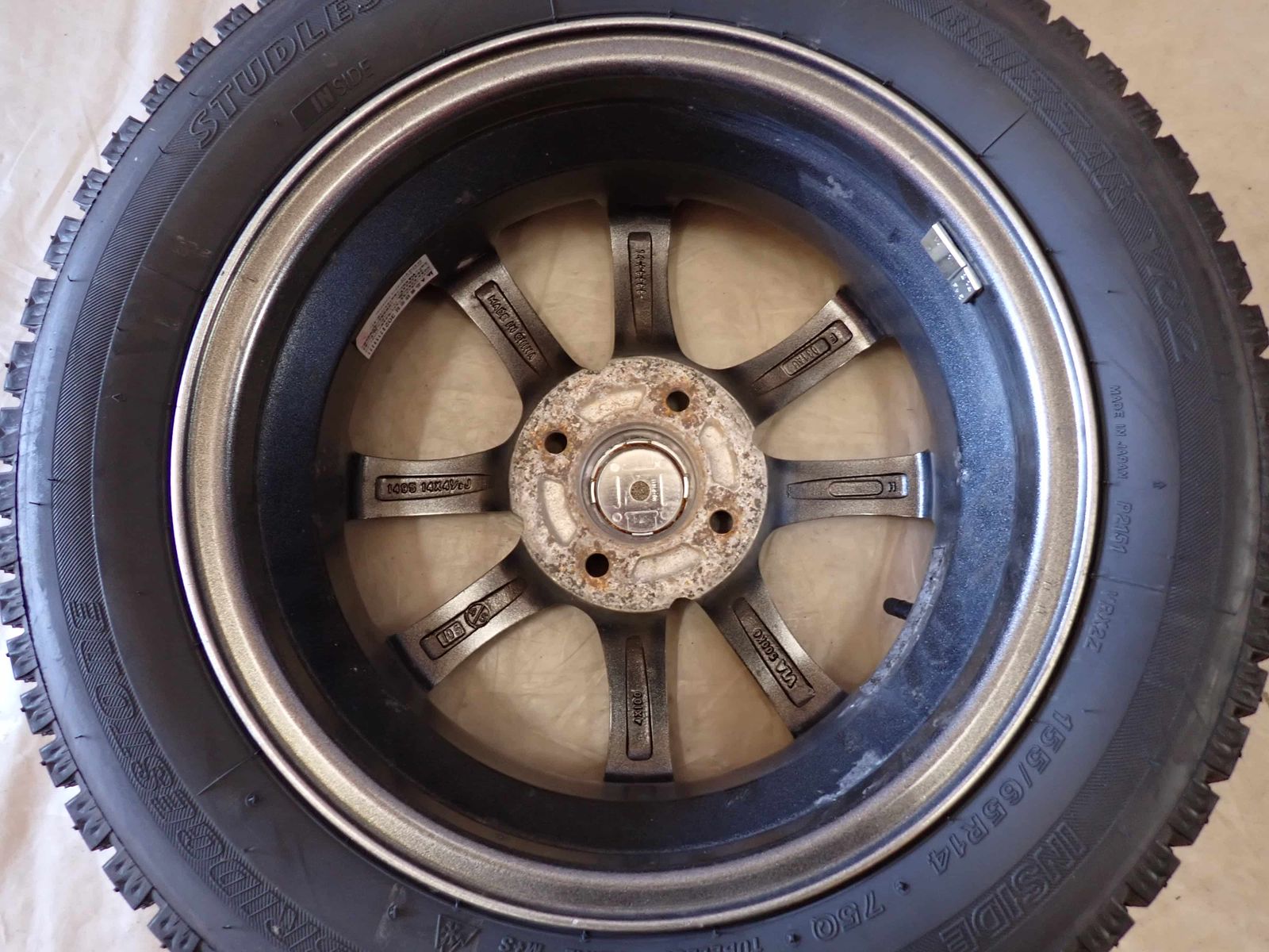 冬 製 4本SET 会社宛 155 65R14×4.5J 75Q ブリヂストン ブリザック VRX2 アルミ N-BOX デイズ サクラ タント NO D6155 STCBANGLADESH_COM