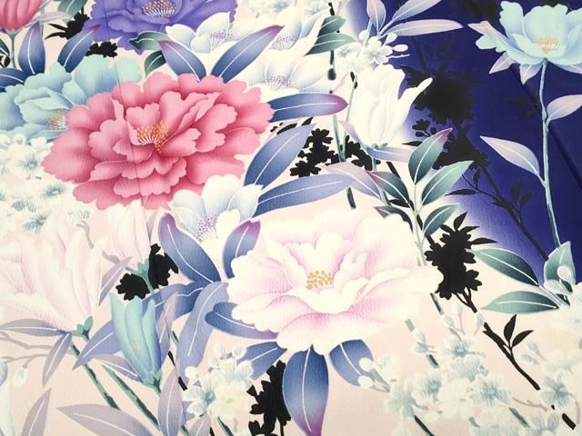 平和屋着物○豪華色留袖 流水扇面草花文 暈し染め 金彩 正絹