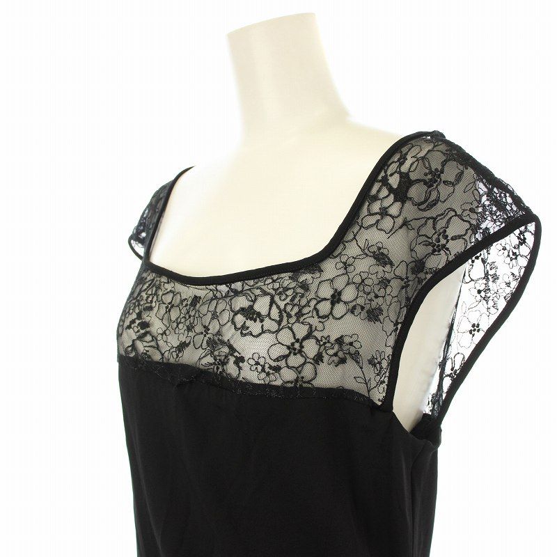 美品 Max Mara studio レース袖ワンピース 黒 L Max Mara Studio】LAMBRO [ランブロ] レース ポロ ドレス (Max