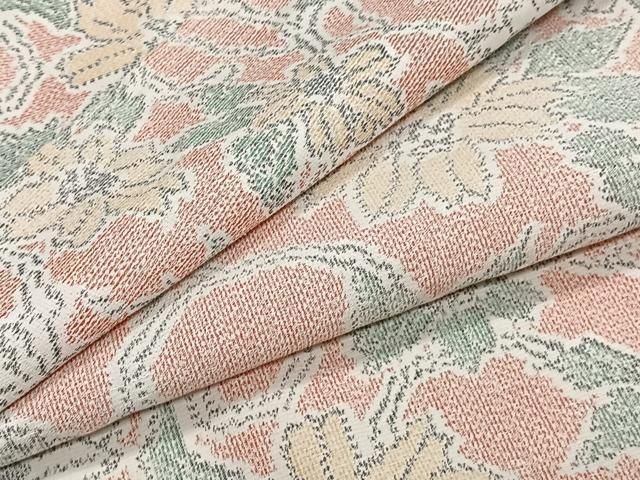 平和屋着物▽上質な小紋 単衣 花唐草文 金彩 正絹 逸品 CAAW1357xi