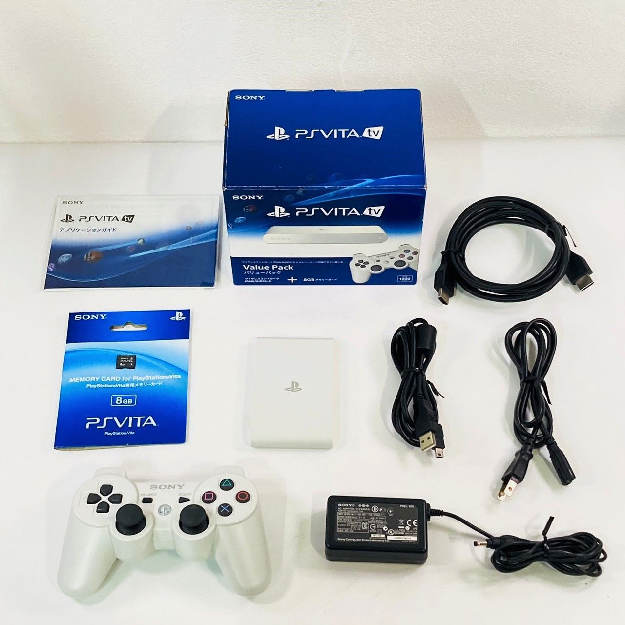 美品！SONY PlayStation Vita TV バリューパック VTE-1000 本体 ワイヤレス コントローラー CECHZC2J  メモリーカード 8GB セット 一式