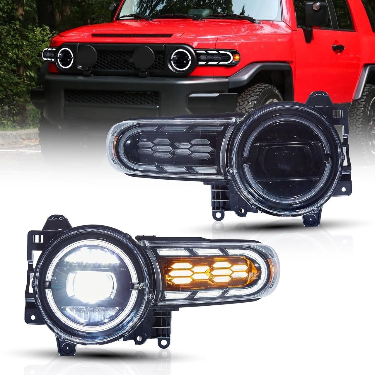 新商品トヨタFJクルーザーLEDヘッドライト流れるウインカー2007〜2017